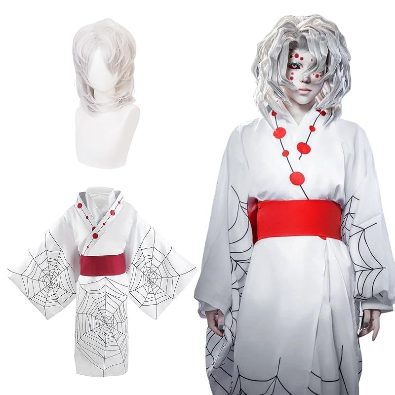神併 累 コスプレ ウィッグ付き 下弦の伍 鬼滅の刃 コスプレ衣装 大人用 仮装 文化祭 イベント コスチューム ステージ服 rui cosplay 累 ウィッグ付き XXL