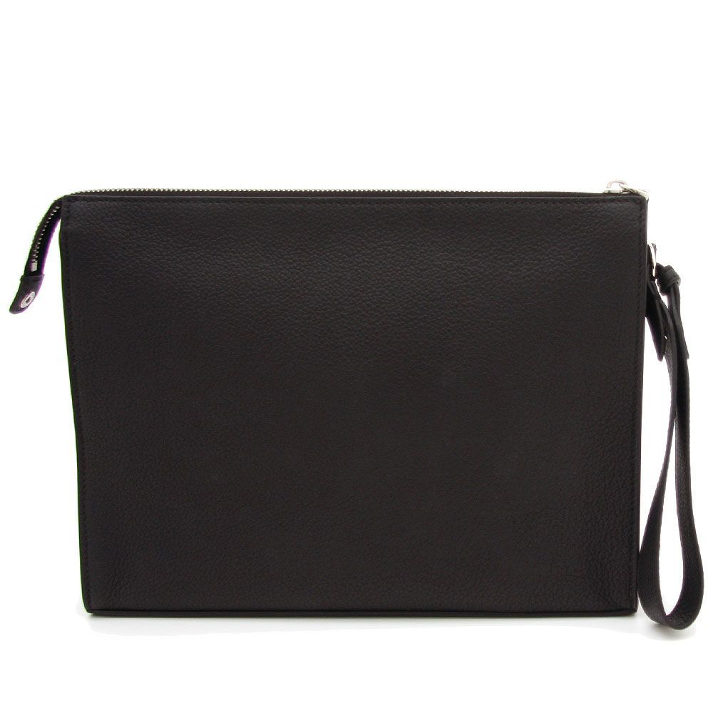 FENDI ブラックレザー クラッチバッグ