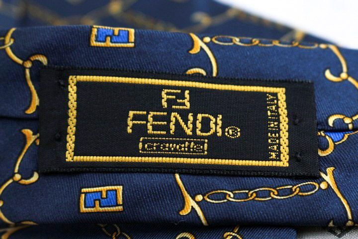 フェンディ ブランド ネクタイ シルク 格子柄 ズッカ柄 高級 伊