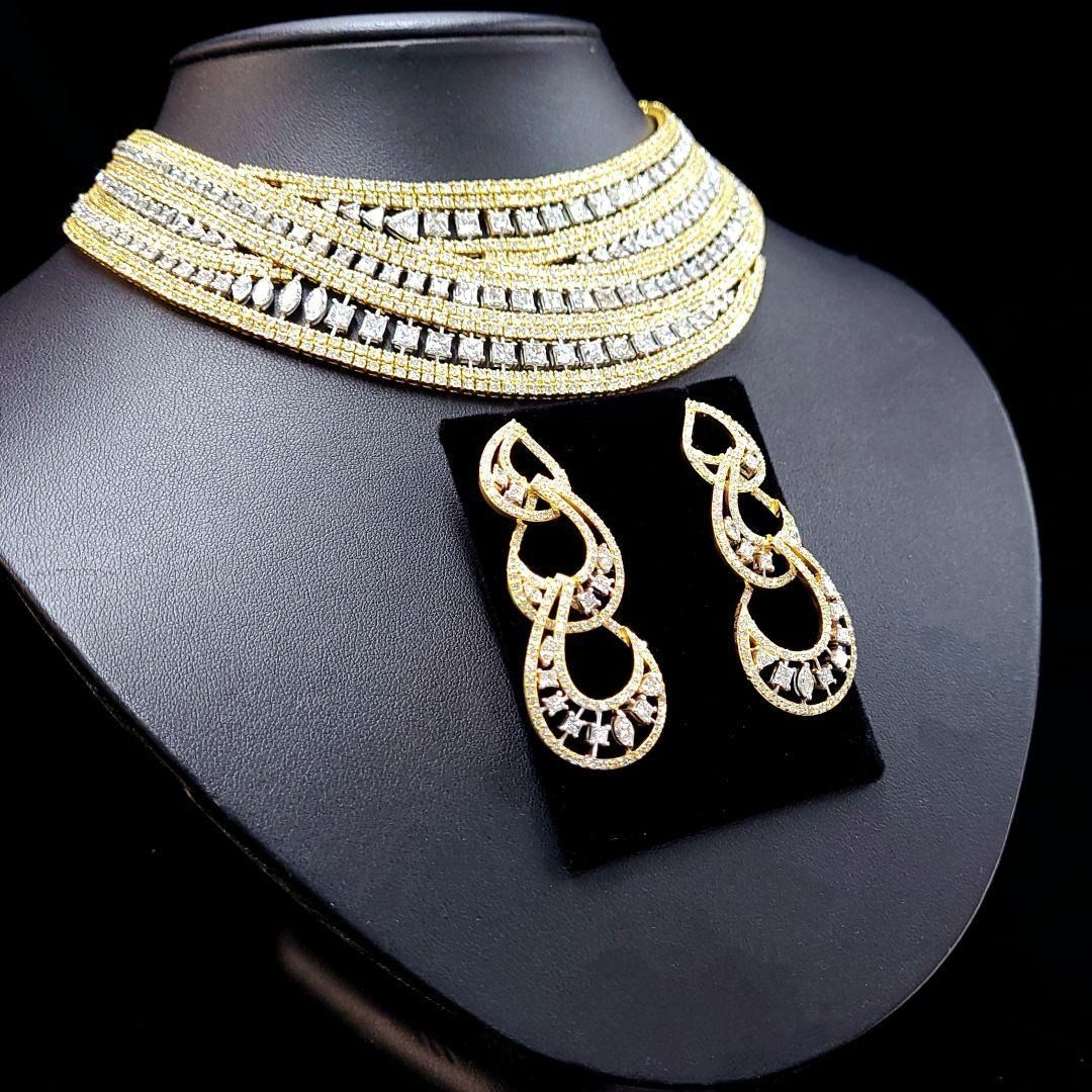 究極のVIP仕様！ 46ct ダイヤモンド K18 ネックレス ピアス セット 