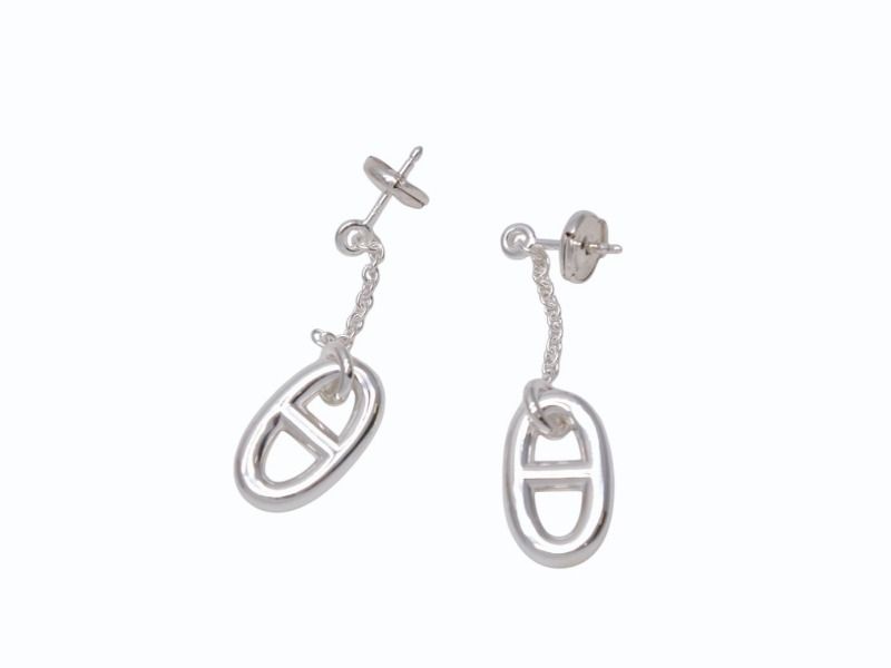 新品未使用 HERMES エルメス ファランドールMM イヤリング シルバー  