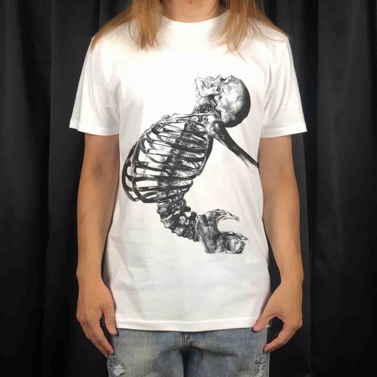 オリジナル Tシャツ ビッグ プリント キモい ドクロ 骸骨