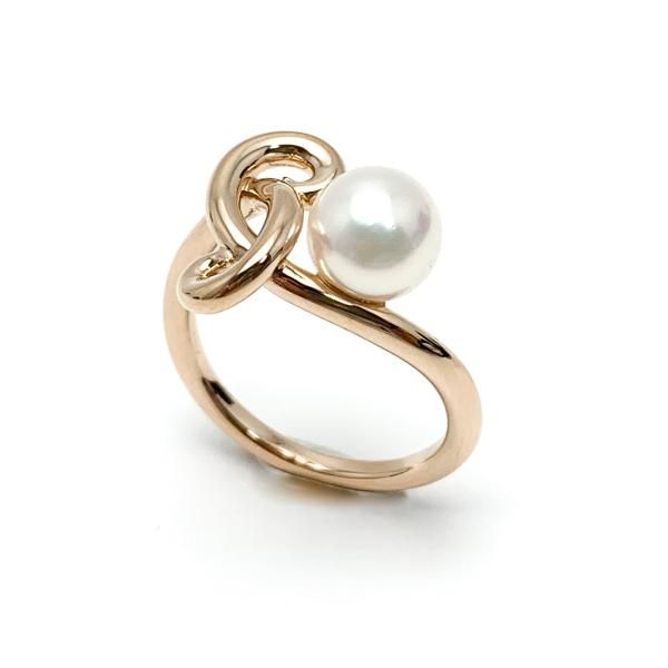 MIKIMOTO ミキモト K18 18金ピンクゴールド アコヤパール 真珠 約7.4mm リング 指輪 約11号 アクセサリー