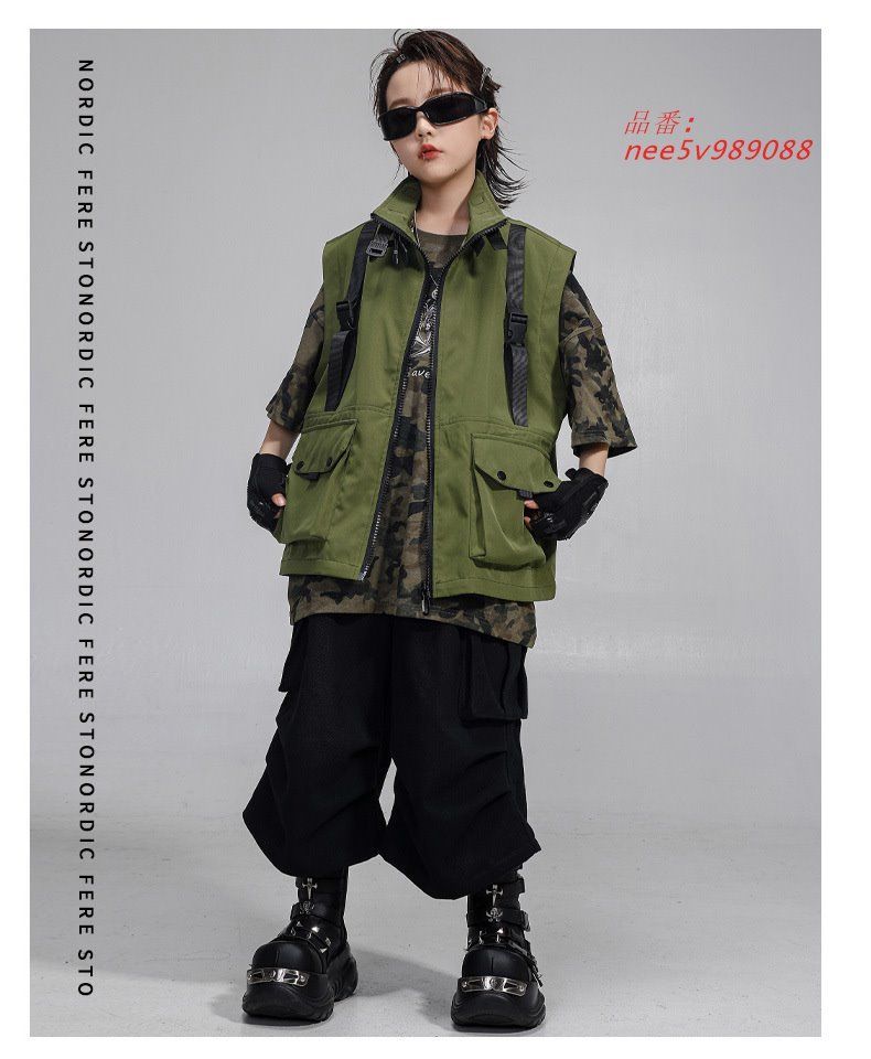 カーキ 子供ダンス服