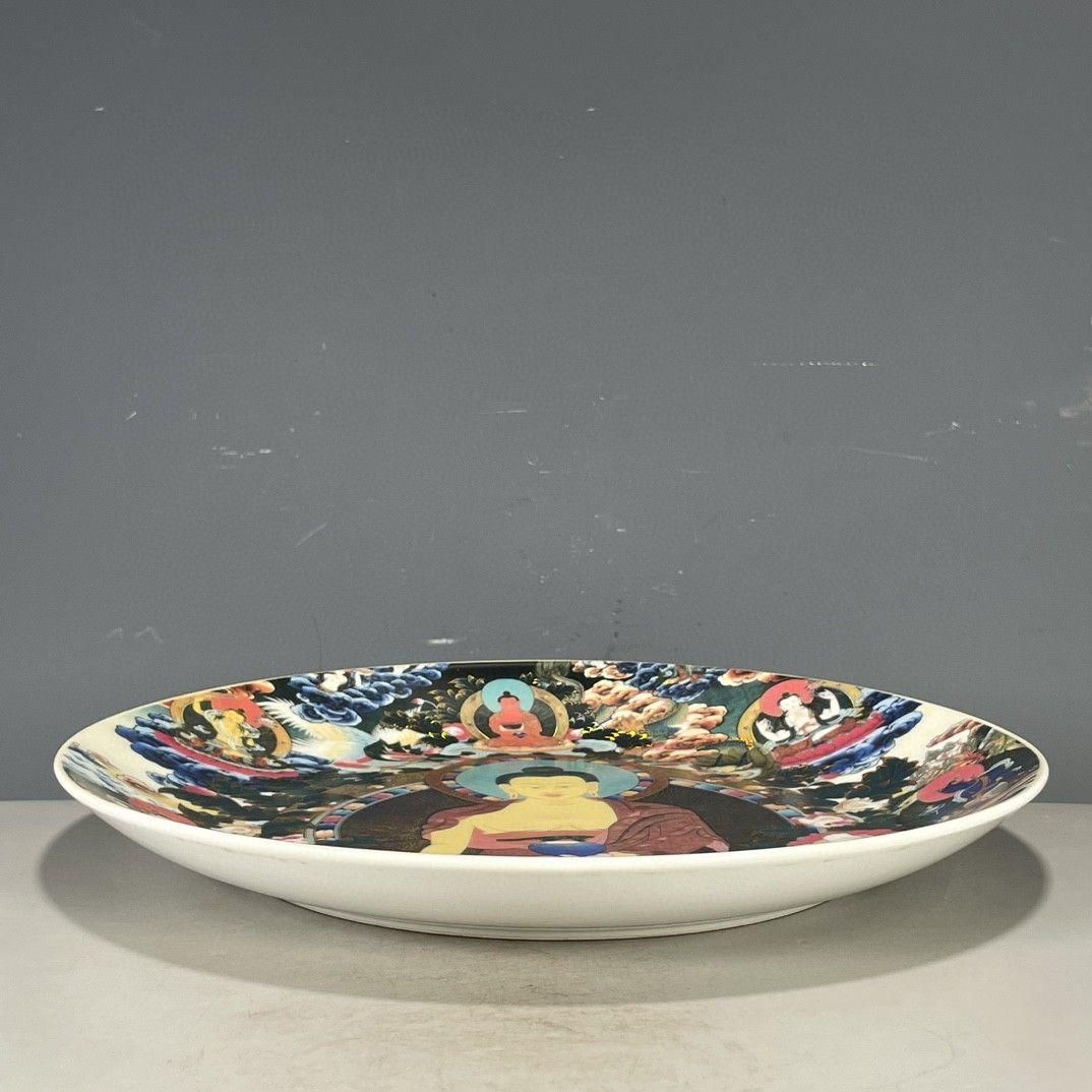 清乾隆蒔金タンカ賞盤 景徳鎮 陶磁器 装飾品 現代工芸品 美術品