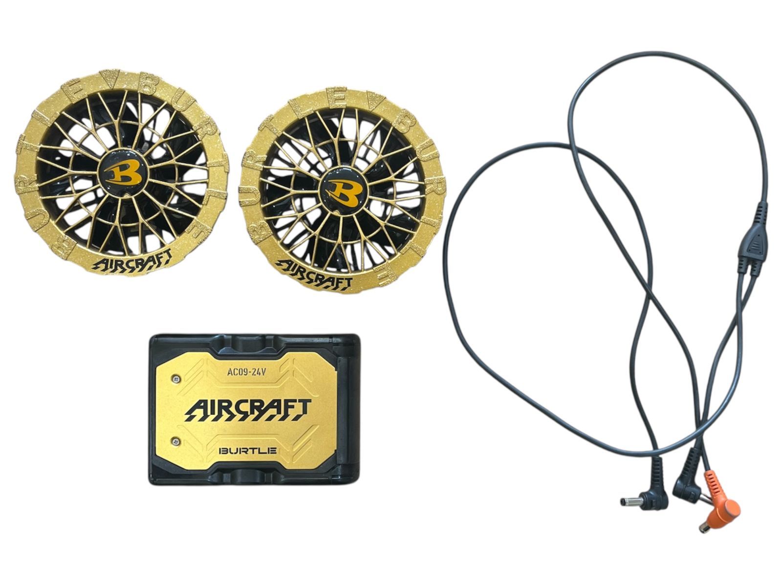 管理101 BURTLE AIRCRAFT AC09-24V ファンユニットセット 動作良好 バートル 空調服 バッテリー付 完動品