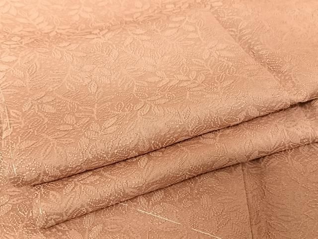 平和屋着物●上質な色無地 南天地紋 紅梅色 正絹 AAAV9003np