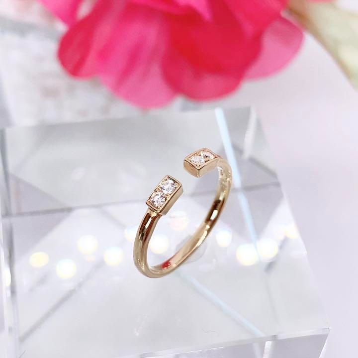 美品正規品】STAR JEWELRY K18 ダイヤリング ピンキーリング-