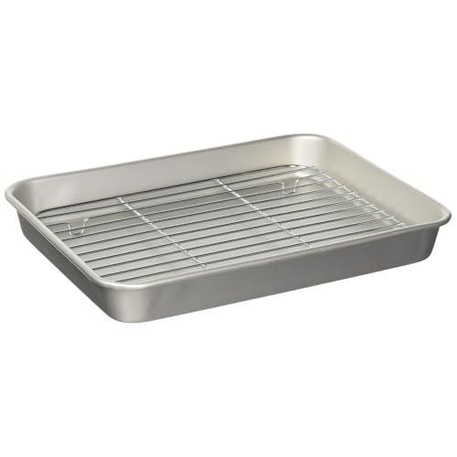 谷口金属 軽量で使いやすい バット トレー アミ付きセット 料理 27.8×21.3cm 4号 日本製 下ごしらえ 揚げ物 天ぷら