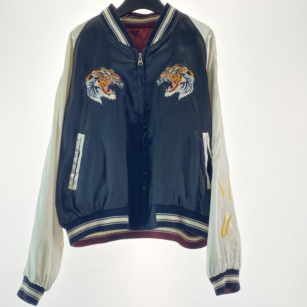 【中古】Humner リバーシブルスカジャン サイズ表記なし 赤黒[17]