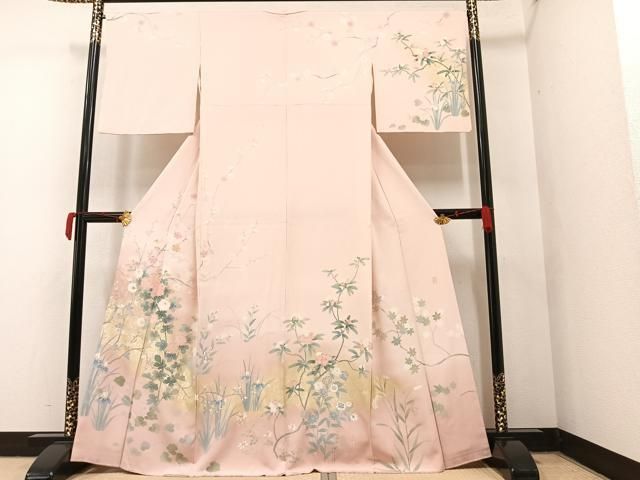 平和屋本店□極上 名門染元 秀美 十日町友禅 訪問着 草花文 暈