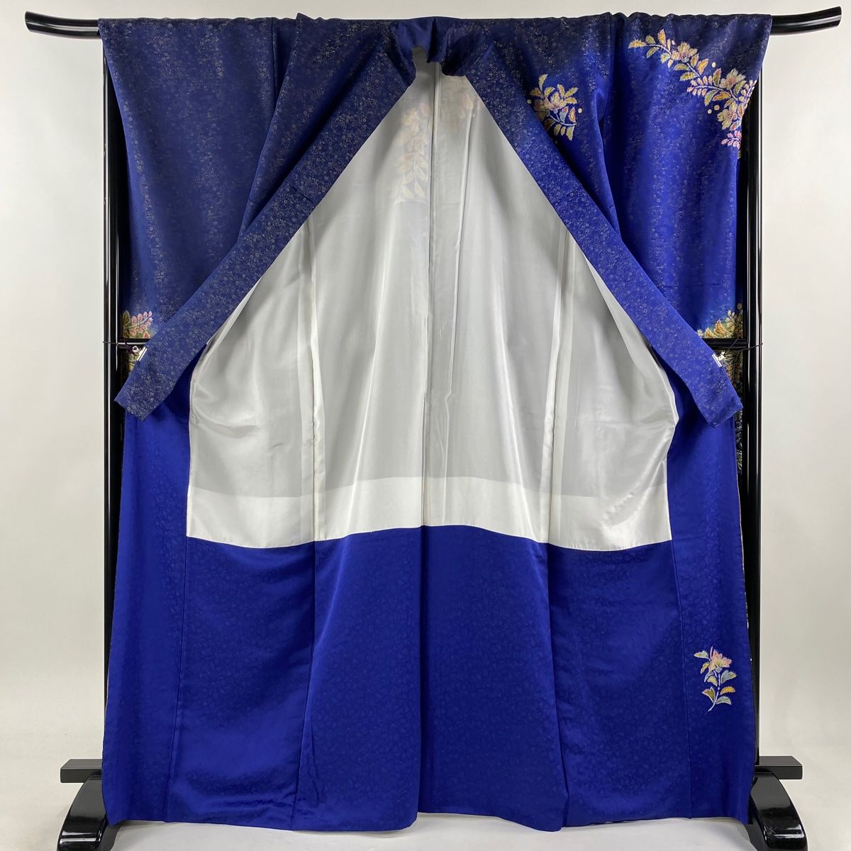 振袖 身丈168cm 裄丈69cm L 袷 徳永憲峯 落款 辻が花 金通し 金彩 青  
