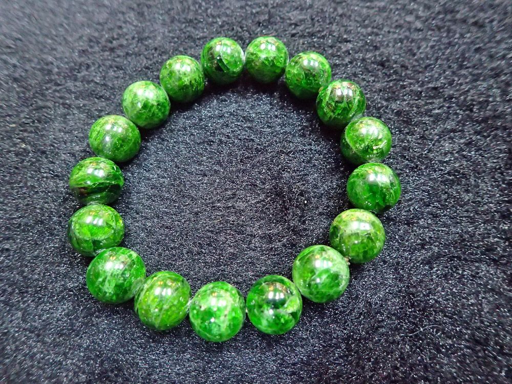 天然石ブレスレット】ダイオプサイト_Diopside (直径：12.5mm) - メルカリ