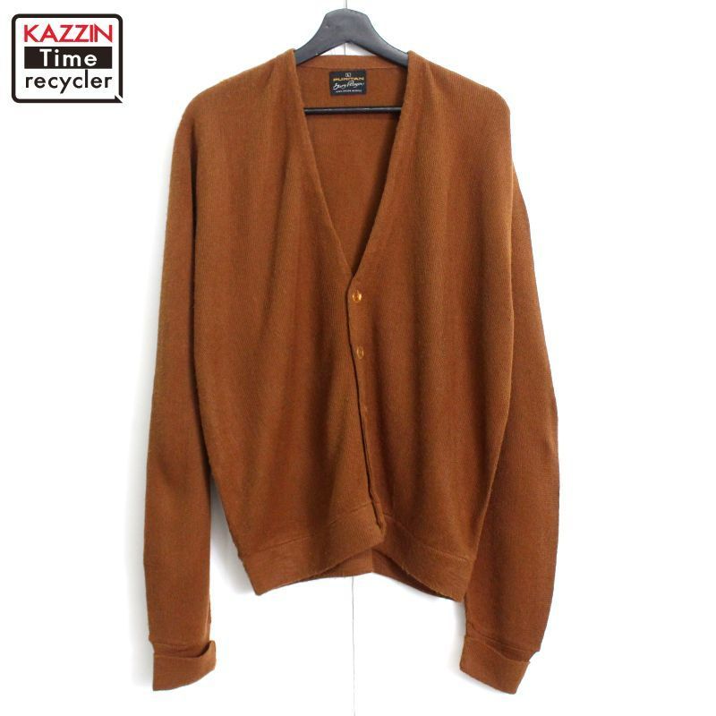 70s vintage ピューリタン PURITAN 無地 アクリル ニットカーディガン メンズ 表記Lサイズ