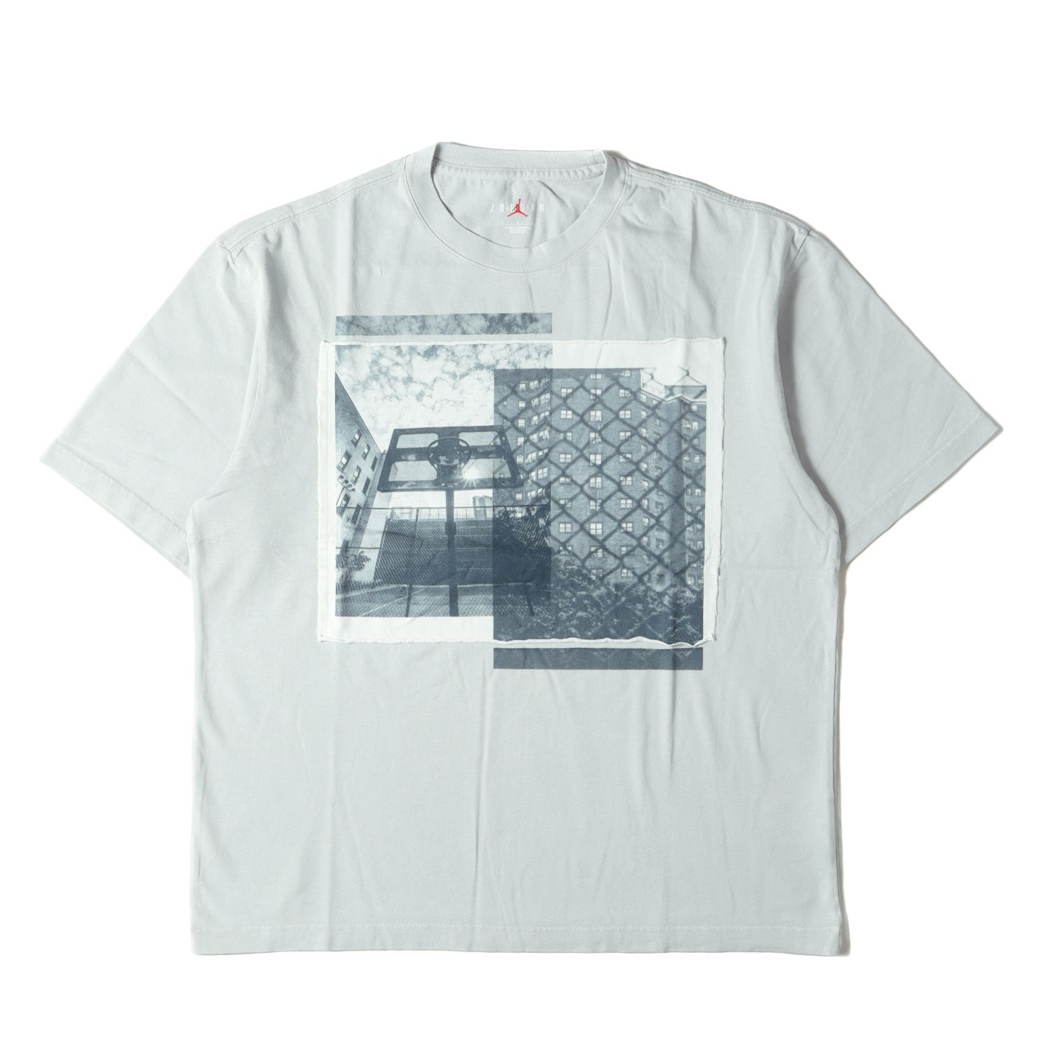 新品 NIKE ナイキ Tシャツ サイズ:L 23SS UNION BEPHIES BEAUTY SUPPLY グラフィック パッチ オーバーサイズ クルーネック 半袖Tシャツ ブルーグレー コラボ トップス カットソー