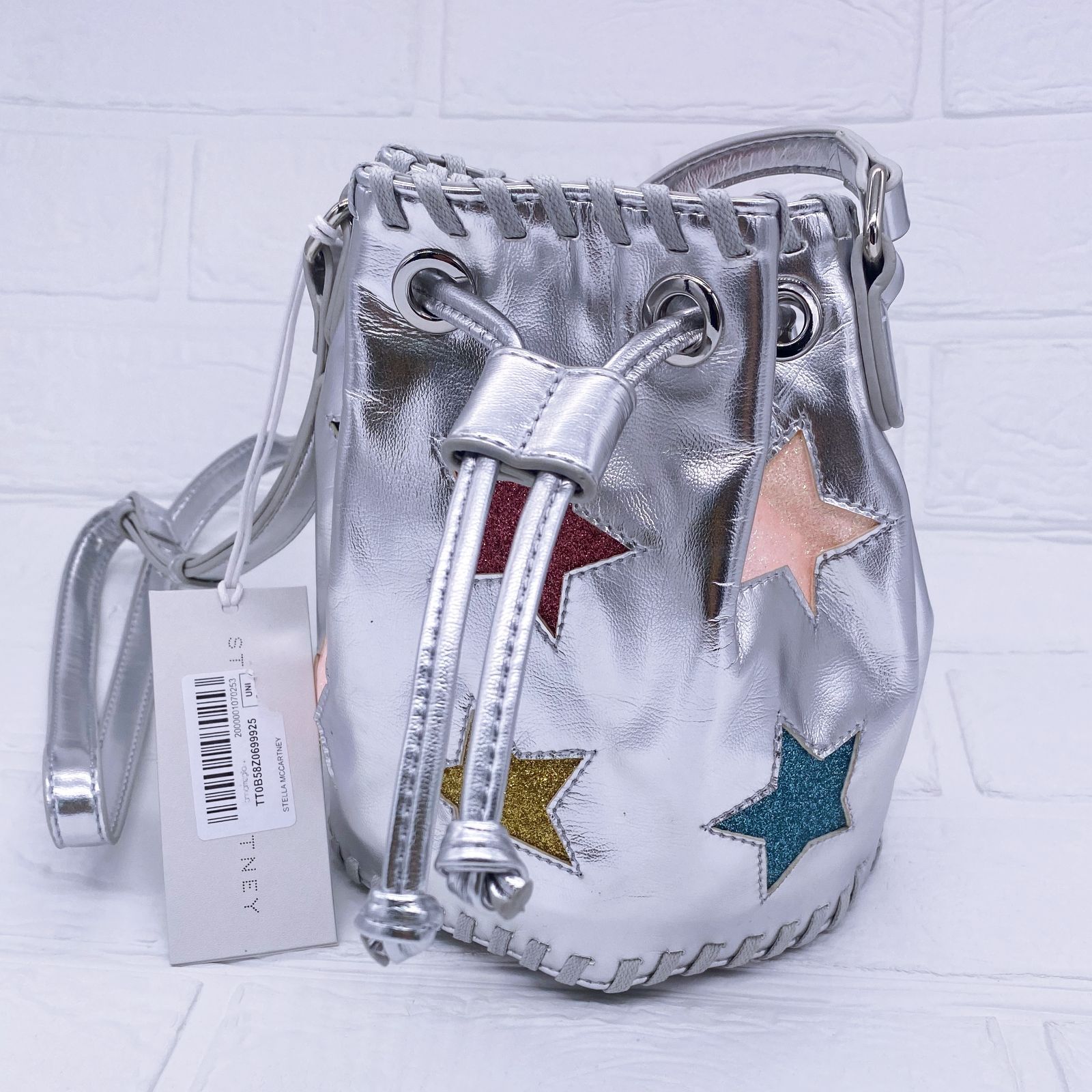 新品タグ付 STELLA MCCARTNEY ショルダーバッグ シルバー ポ