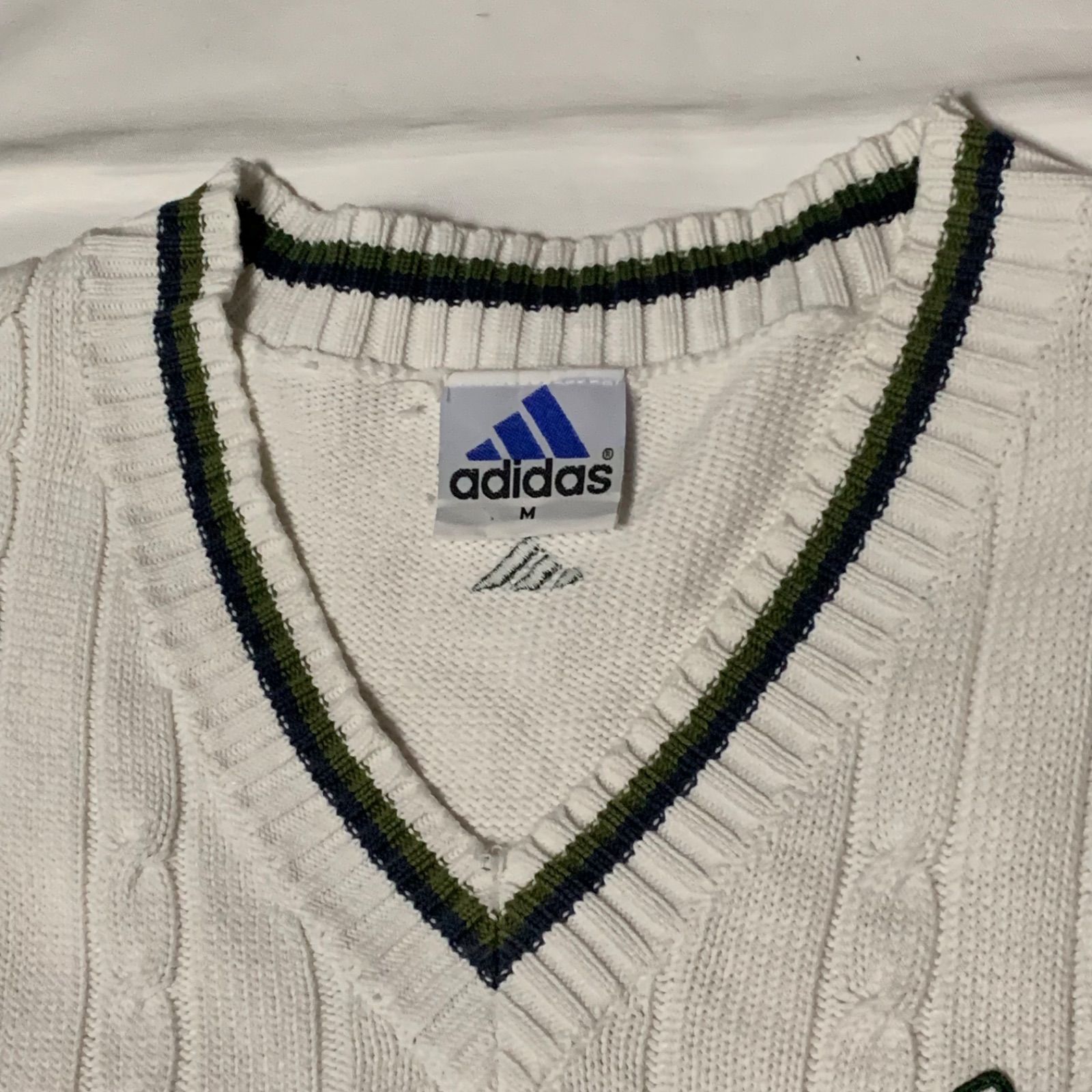 00s adidas V-Neck Cotton Knit Vest アディダス コットンニットベスト 