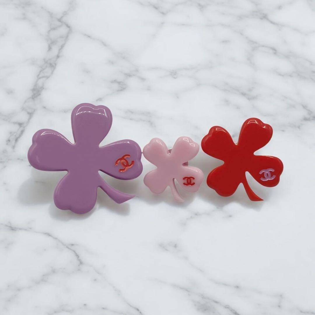 シャネル 04P クローバー ココマーク ブローチ 3点セット
