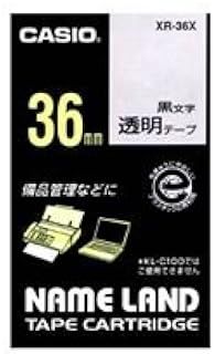 まとめ カシオ CASIO ネームランド NAME LAND スタンダードテープ 36mm×8m 透明 黒文字 XR-36X 1個 ×2セット