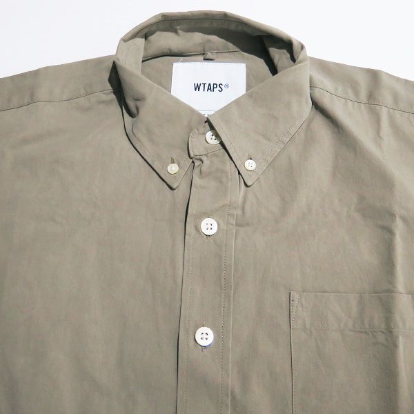 WTAPS ダブルタップス 19SS BD SS/SHIRT.COTTO.TWILL 191GWDT-SHM02 ボタンダウン ショート スリーブ  シャツ コットン ツイル ベージュ 半袖