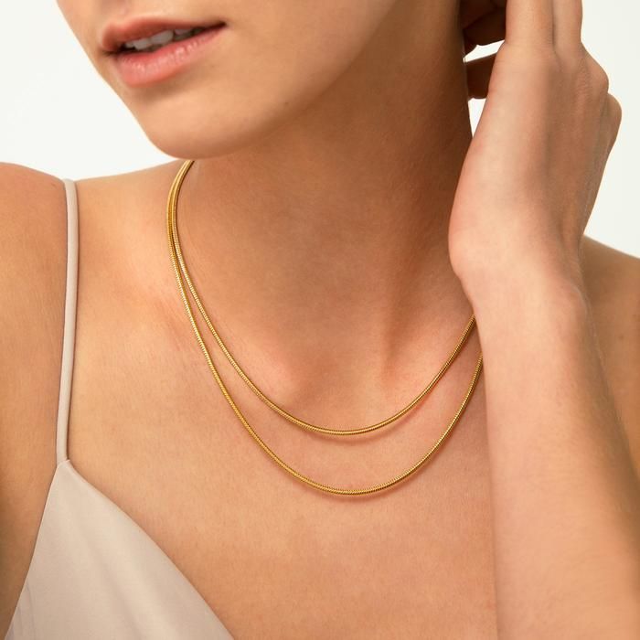 ALEYOLE ROUND SNAKE CHAIN GOLD - ネックレス