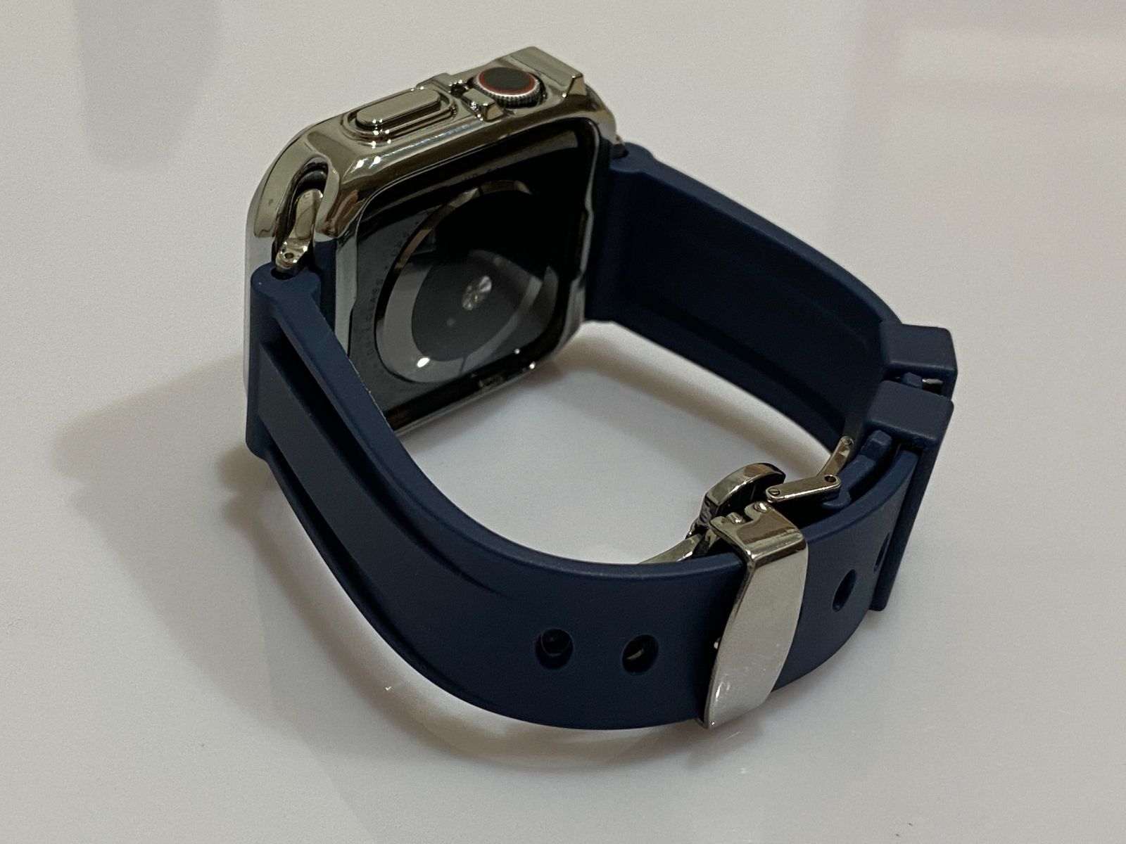 ブラックD新作 メタル ラバー カスタム apple watch ケースカバー 45mm