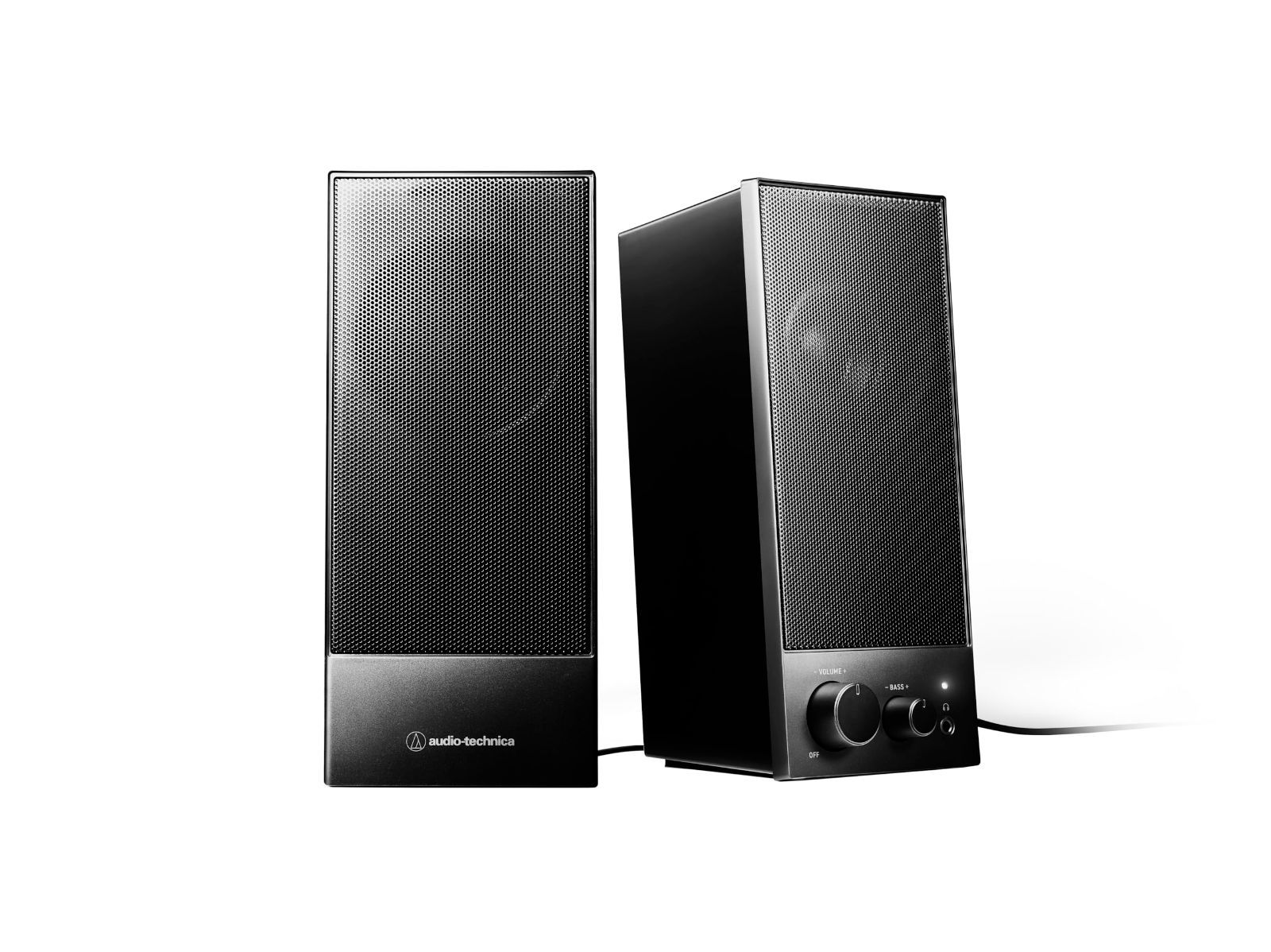 セール オーディオテクニカ AT-SP105 アクティブスピーカー PC レコードプレーヤー 3.5mmステレオミニ | USBデジタル入力 USB給電 低音域調整ノブ ヘッドホン端子 DAC付き出力6W φ58mmフルレンジユニット ブラック