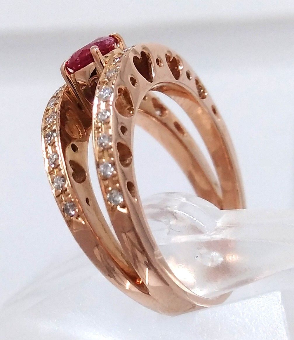 新品仕上げ済/ソーティング付】 K18 天然ルビー 0.33ct 天然