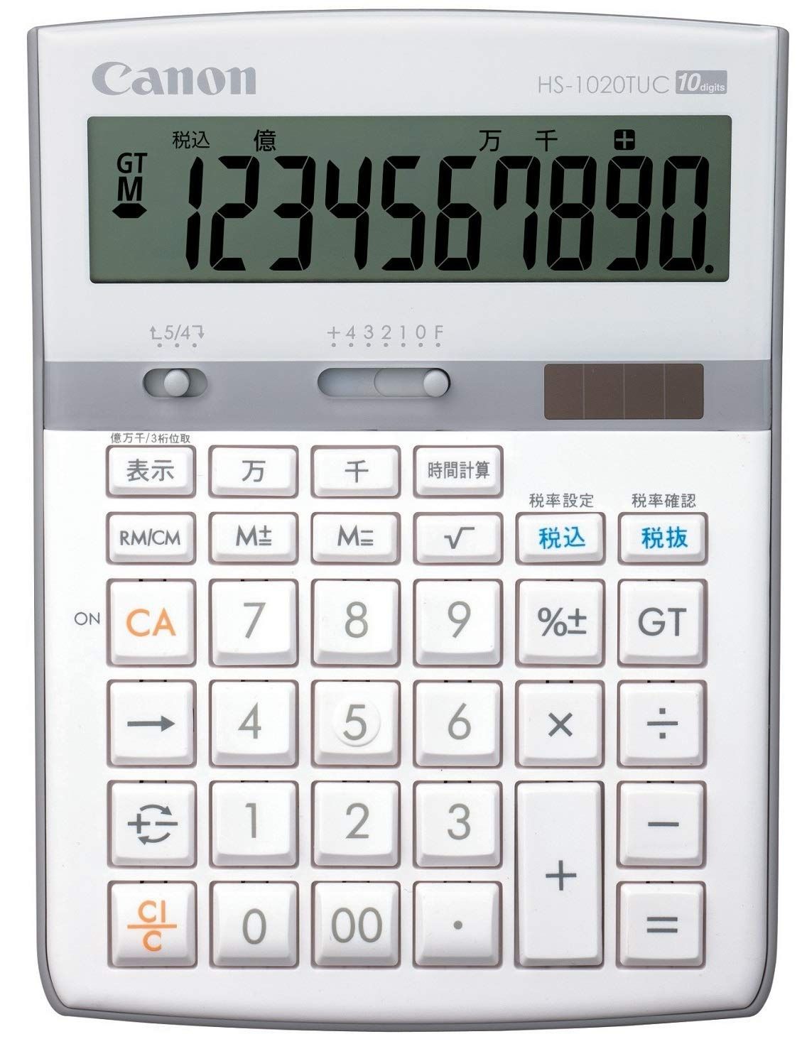 キャノン 電卓 10桁 卓上サイズ 千万単位機能 抗菌 HS-1020TUC ホワイト