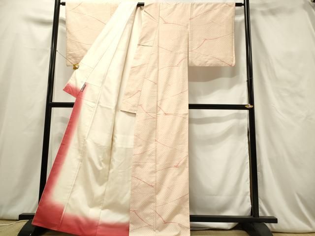 平和屋着物○上質な紬 麻の葉文様 正絹 逸品 AAAW9320zg