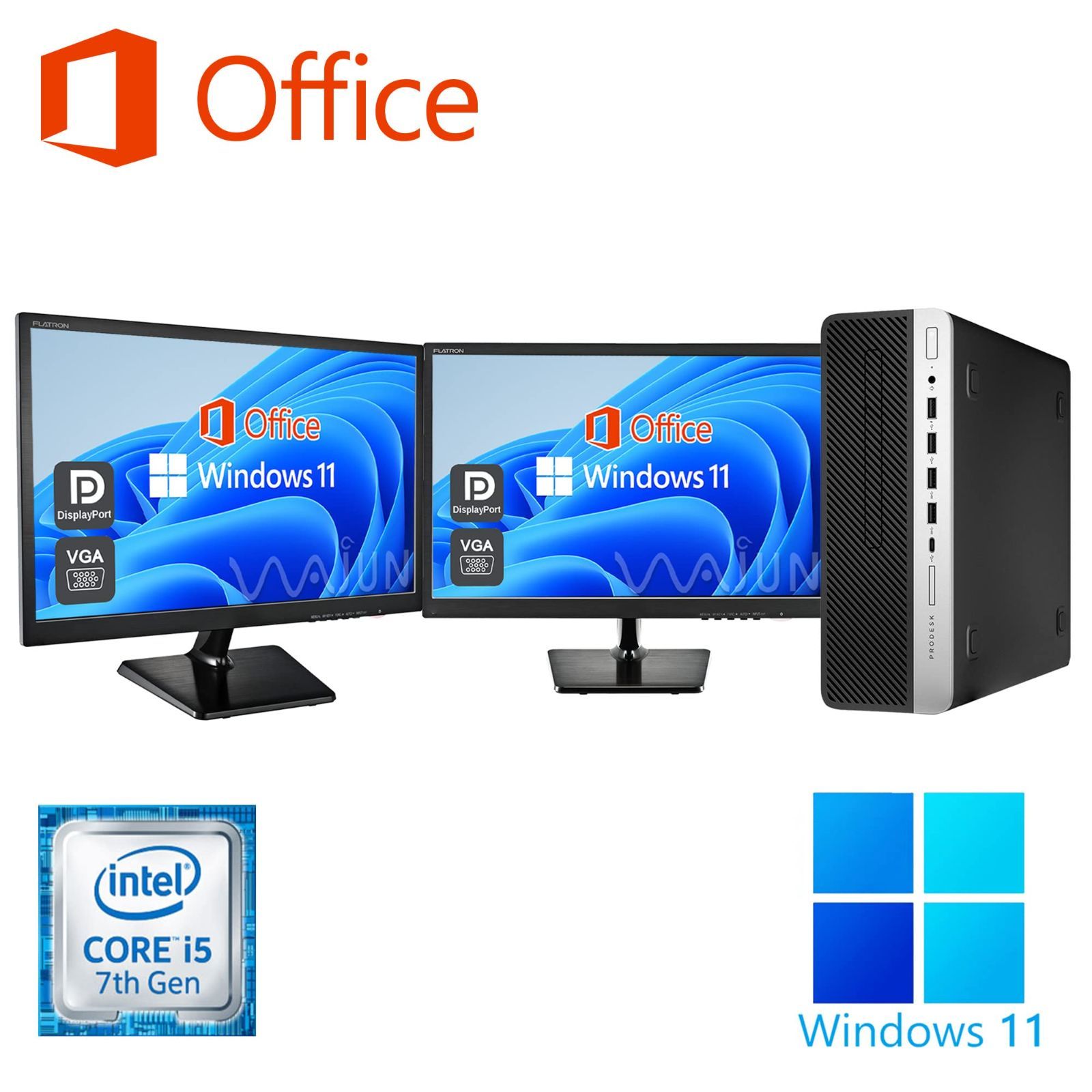 人気商品】Office Pro/MS H&B 11 2019/Core 600G3/22型フルHD液晶2台