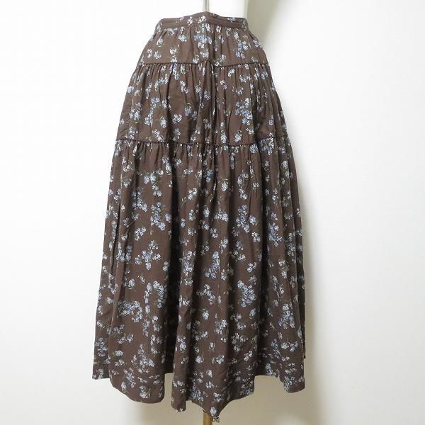 anc カネコイサオ KANEKO ISAO スカート 焦げ茶 花柄 ロング フレア