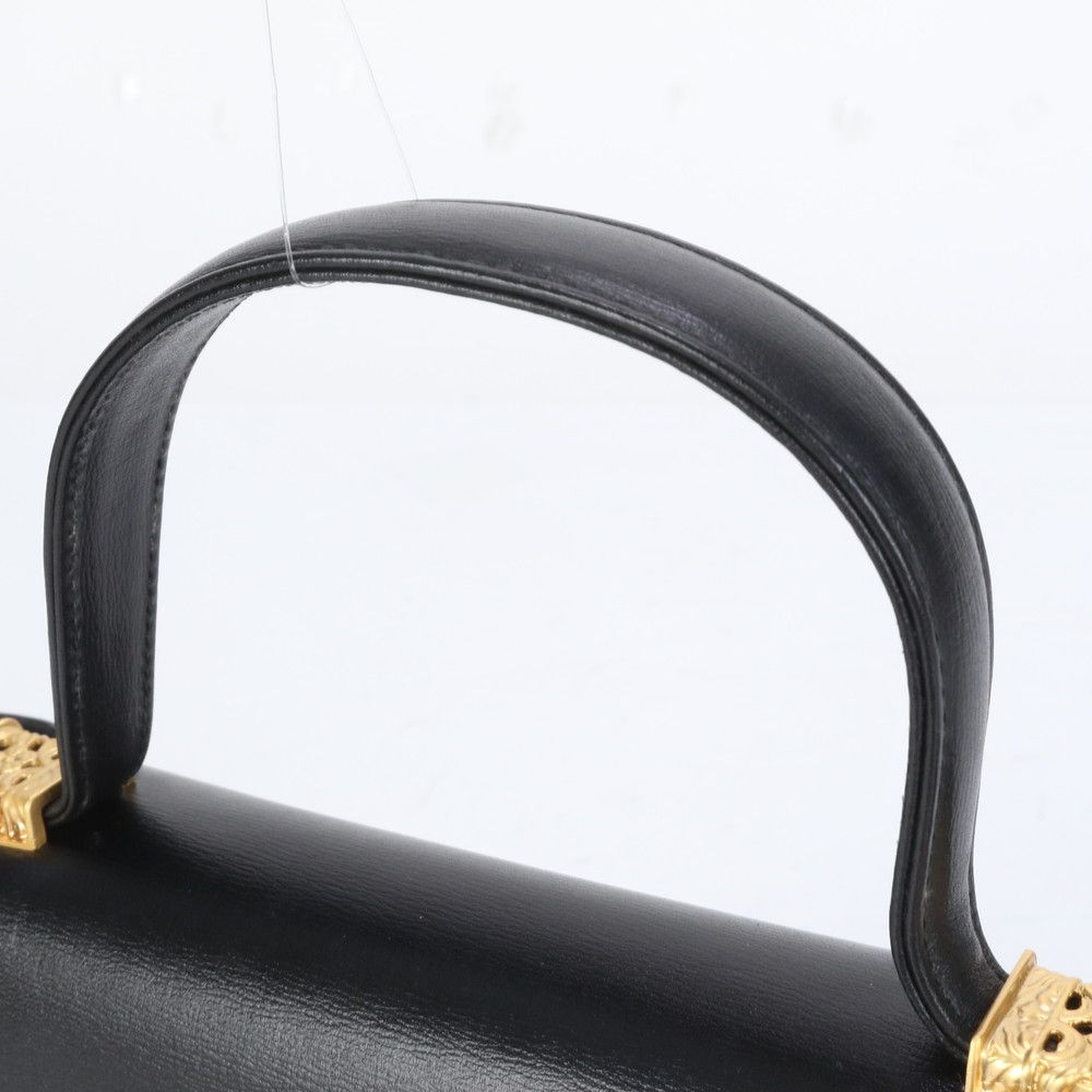 良品 ミラショーン ハンドバッグ 2way レザー 黒 ブラック 金具ロゴ ミラショーン 2way ハンドバッグ ショルダーバッグ 型押し