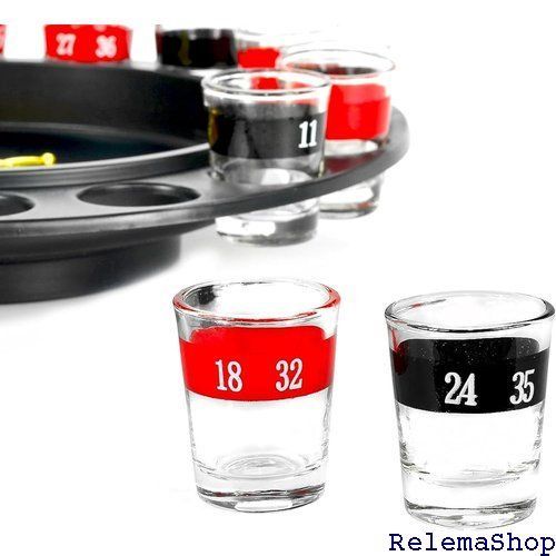 Drinking Roulette Game - Shot Glass – Set com: 16-Piece Red&frasl;Black 0 Party glass Balls Bo-Toys