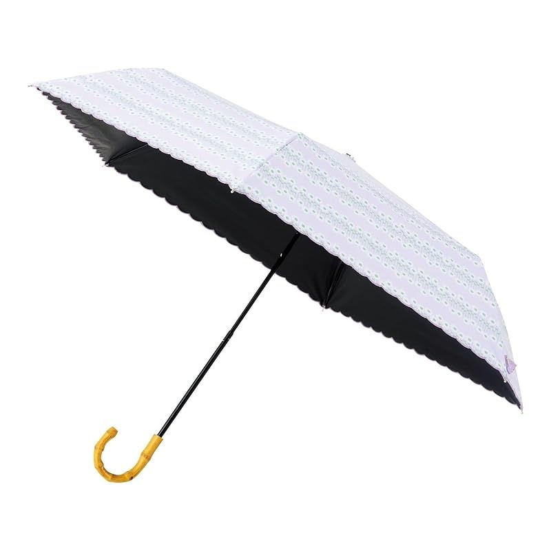 【アデリアレトロ】 コラボ [estaa エスタ] 日傘 折りたたみ傘 一級遮光 UV 晴雨兼用竹手元 31-240-30229-05 パープル 0