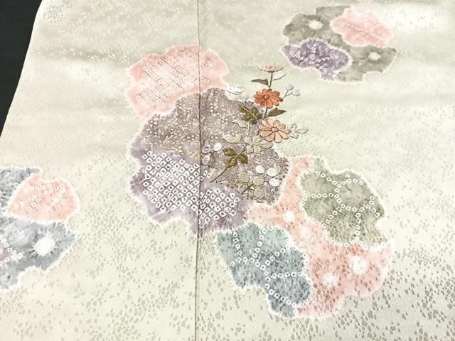 平和屋着物○ファッションデザイナー 花井幸子 訪問着 駒刺繍 霞花文