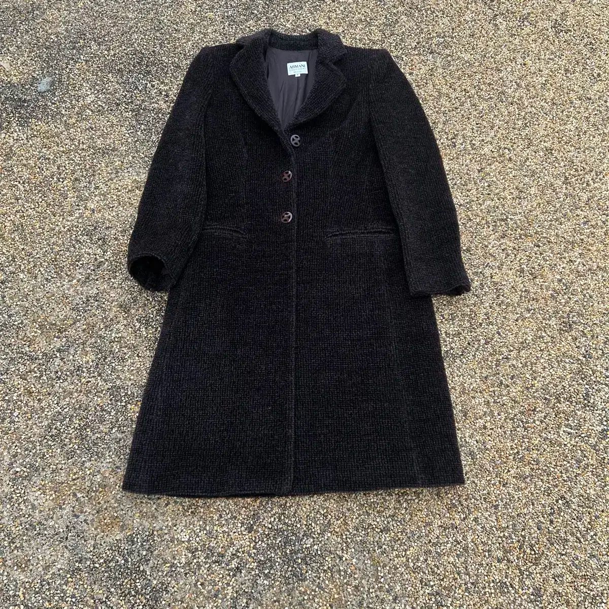 ARMANI アルマーニ コレツィオーニ 黒 ロング ウール コート