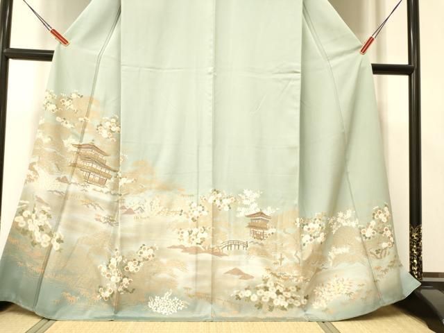 平和屋着物■訪問着　駒刺繍　風景文　金彩　正絹　逸品　CAAR2912yc