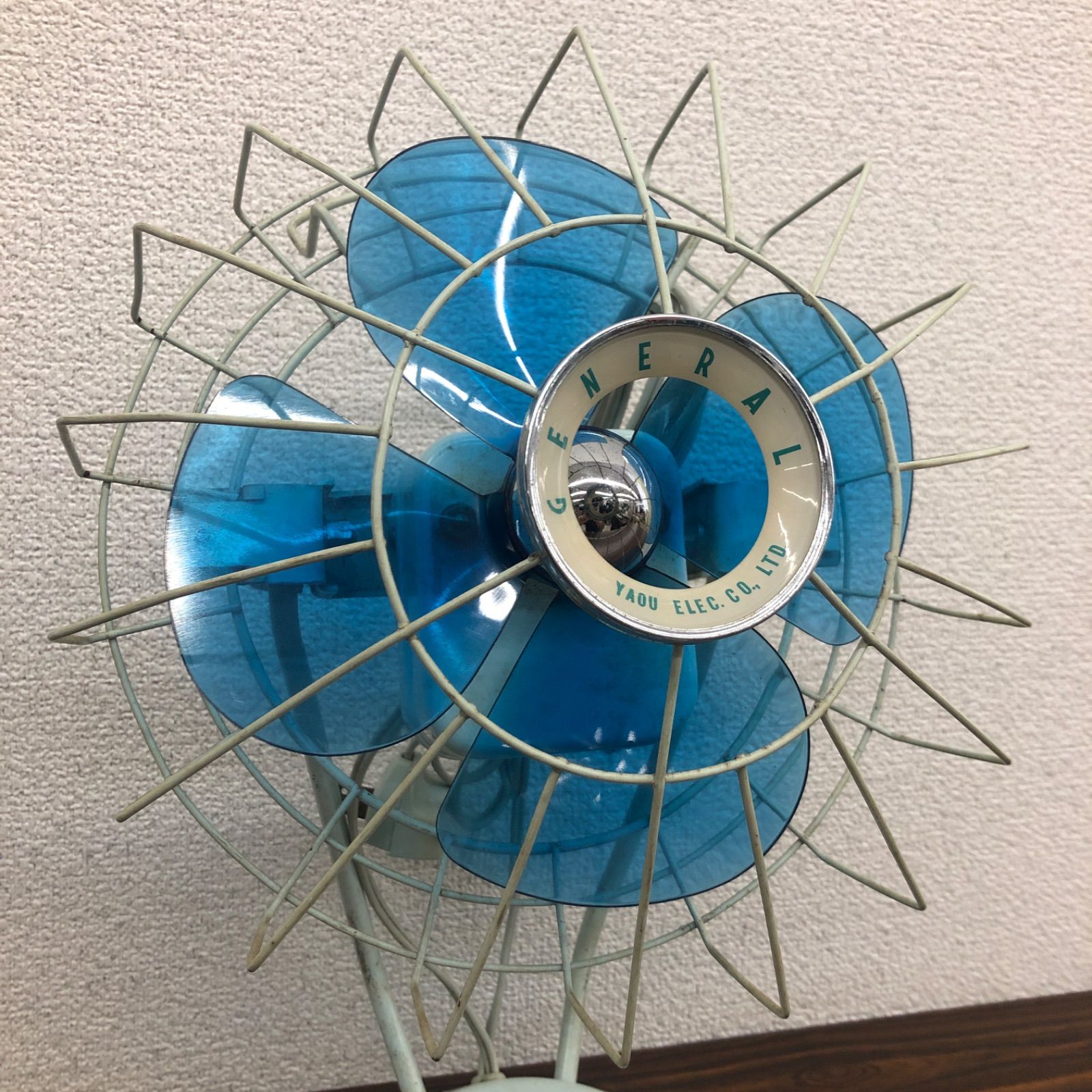 レトロ 扇風機 GENERAL YAOU 昭和 アンティーク ブルー - リユース