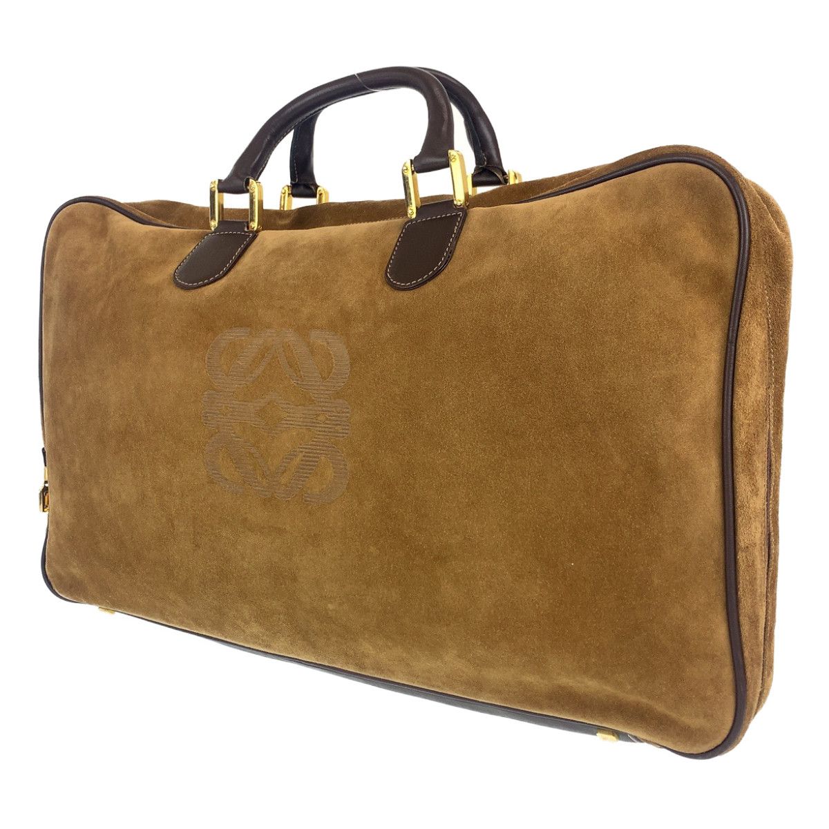 LOEWE ロエベ アマソナ アナグラム ベージュ ブラウン スウェード 