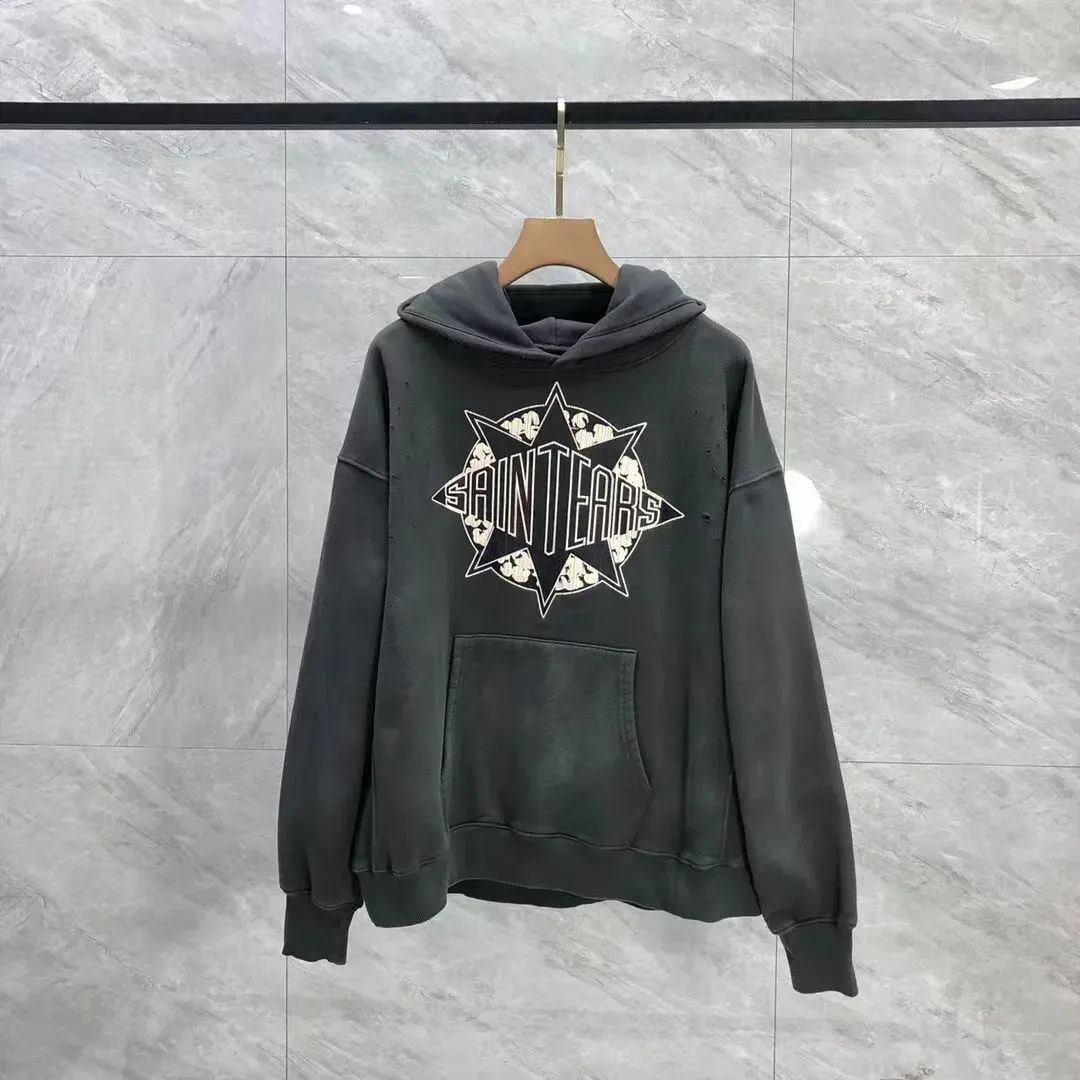【入手困難・新品未使用】超最新作 Saint Michaelセントマイケル×DENIM TEARS 24AW フード付きプルオーバー/パーカー/フーディー　ユニセックス　セットアップ可
