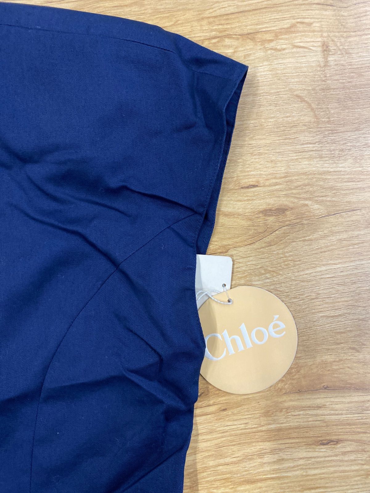 ⚫︎クロエ⚫︎ヴィンテージ⚫︎レディース⚫︎シャツ⚫︎ブラウス⚫︎ノースリーブ⚫︎肩パット⚫︎タグ付き⚫︎デッドストック⚫︎size40⚫︎紺