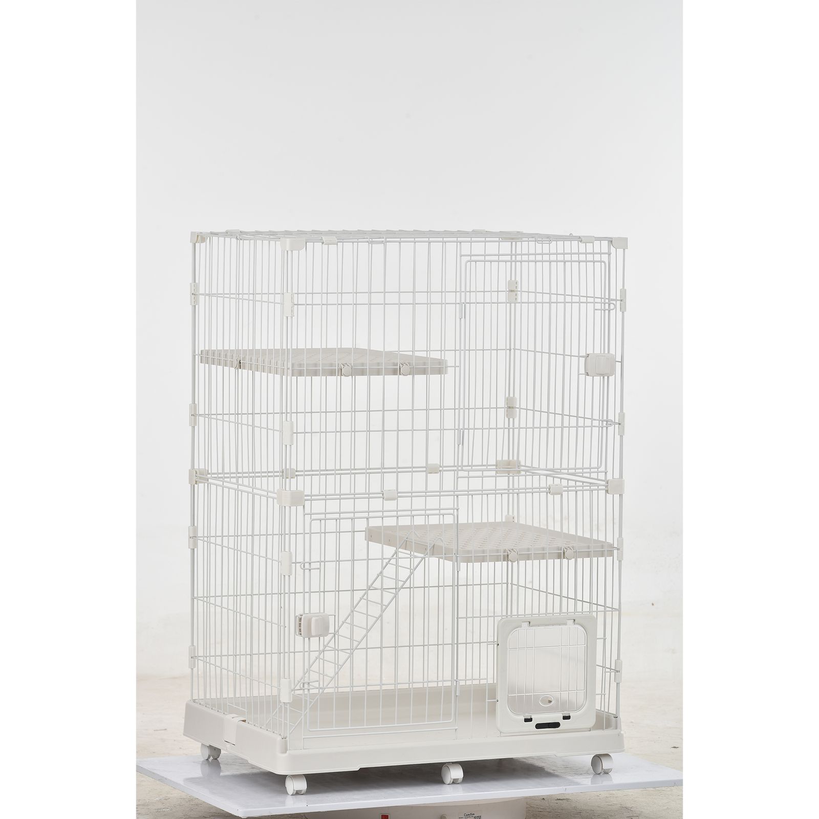 木製キャットケージ 2段ホワイト 【公式通販】