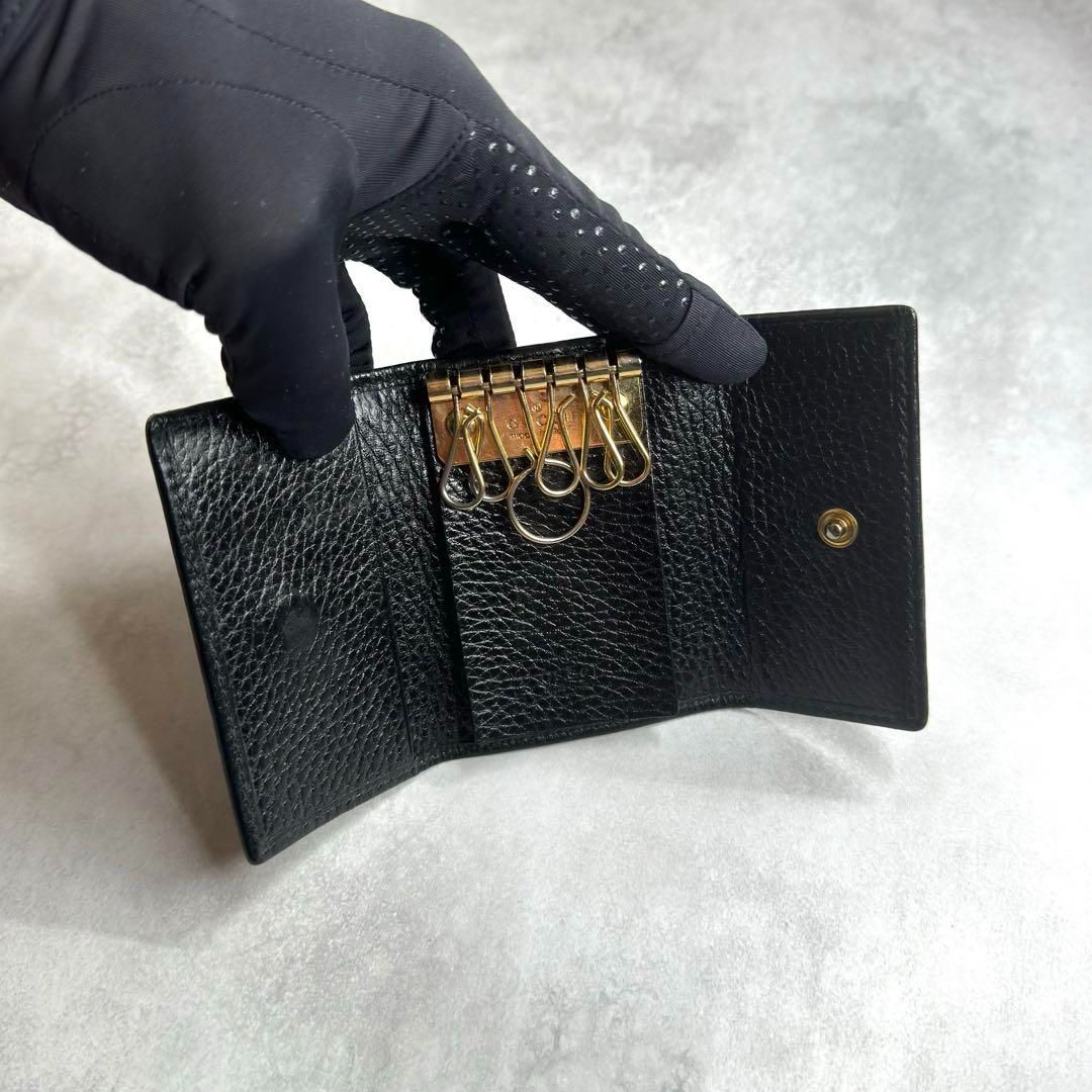 あんしん決済対応可 グッチキーケース 6連キーケース GGマーモント