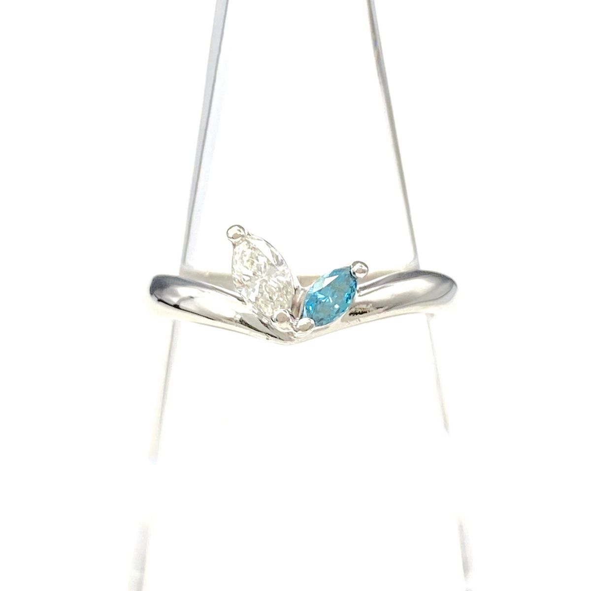 メレダイヤ デザインリング プラチナ 指輪 トリートメントダイヤ リング 9号 Pt900 ダイヤモンド レディース