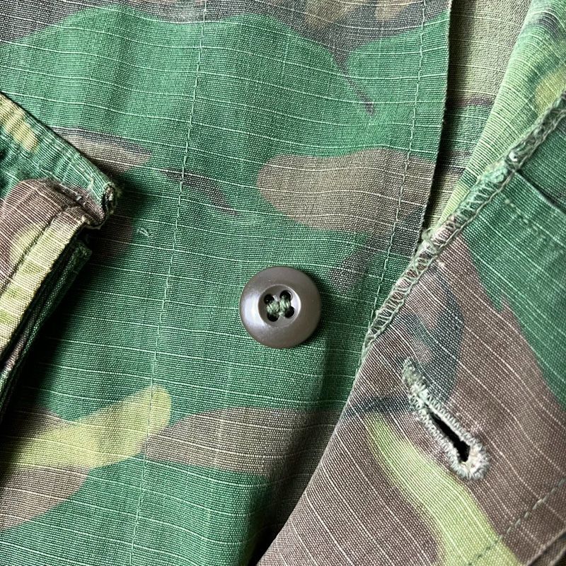 60s US ARMY 米軍実物 4th ERDL グリーンリーフ カモ ジャングル