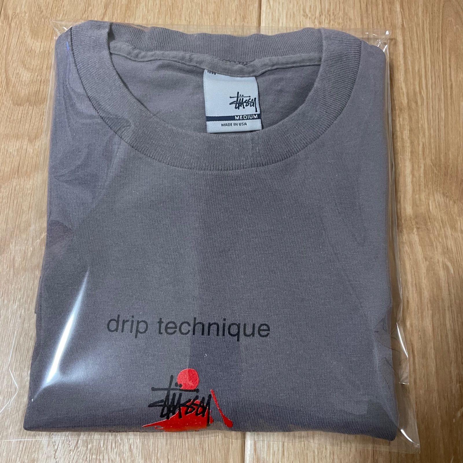 【希少】STUSSY WTAPS DRIP TECHNIQUE T 銀タグ 90's Stussy x WTAPS DRIP TECHNIQUE Navy Tag. | Mercari