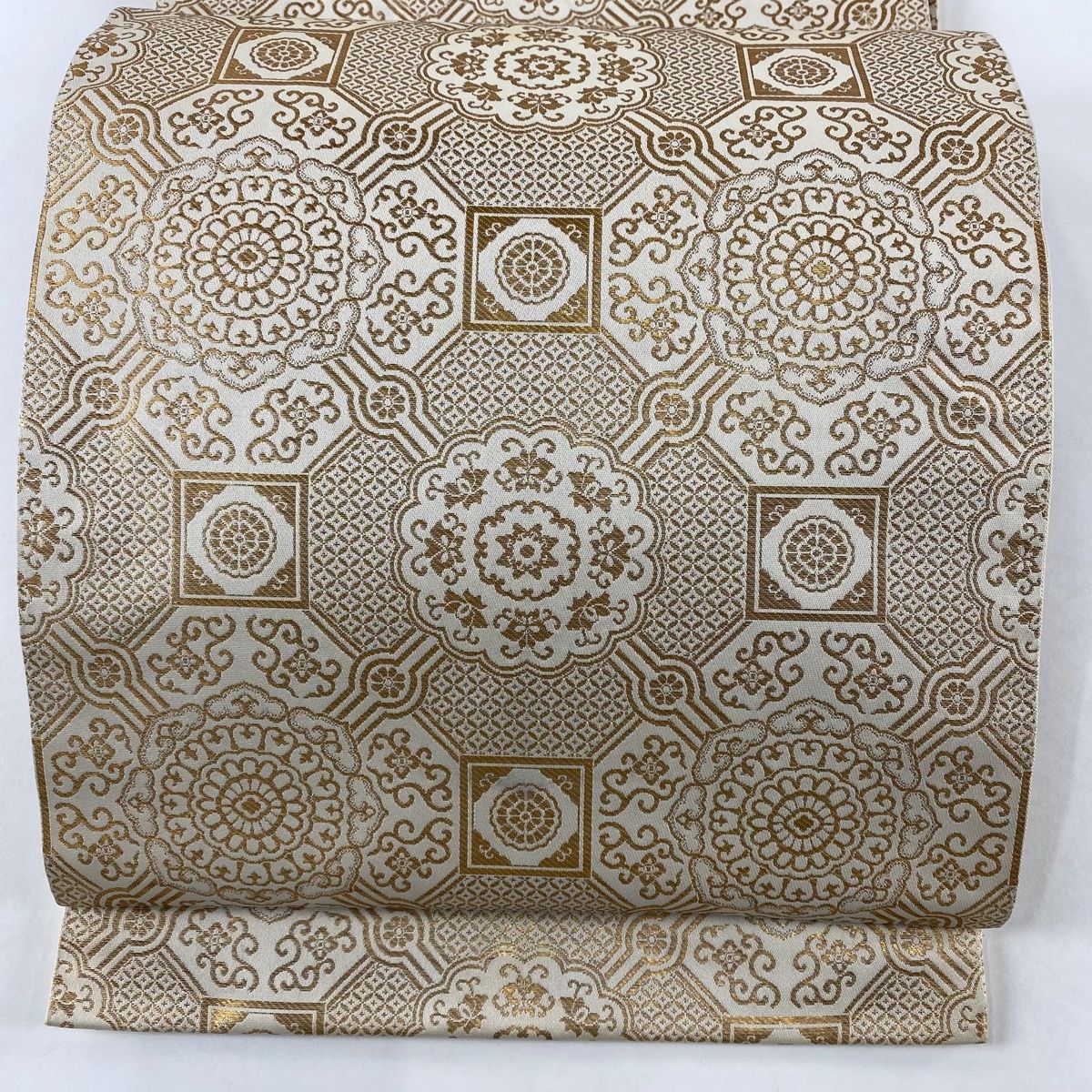 AAA　袋帯 美品 逸品 米澤 佐志め織物 幾何学 全通 正絹 【中古】 AAA様専用 袋帯 美品 逸品 米澤 佐志め織物 幾何学 全通 正絹