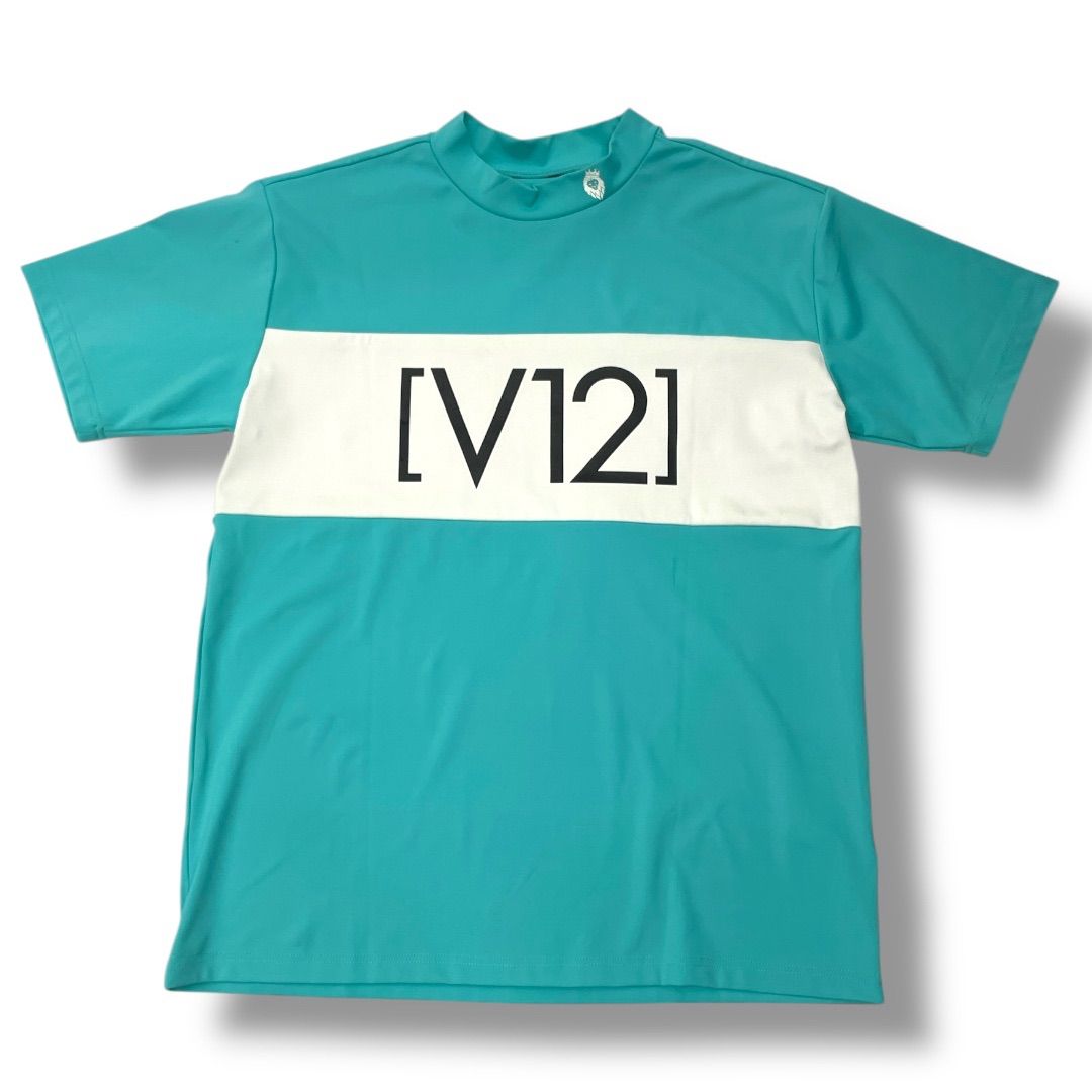 V12 半袖 モックネック シャツ ミントグリーン V12（グリーン