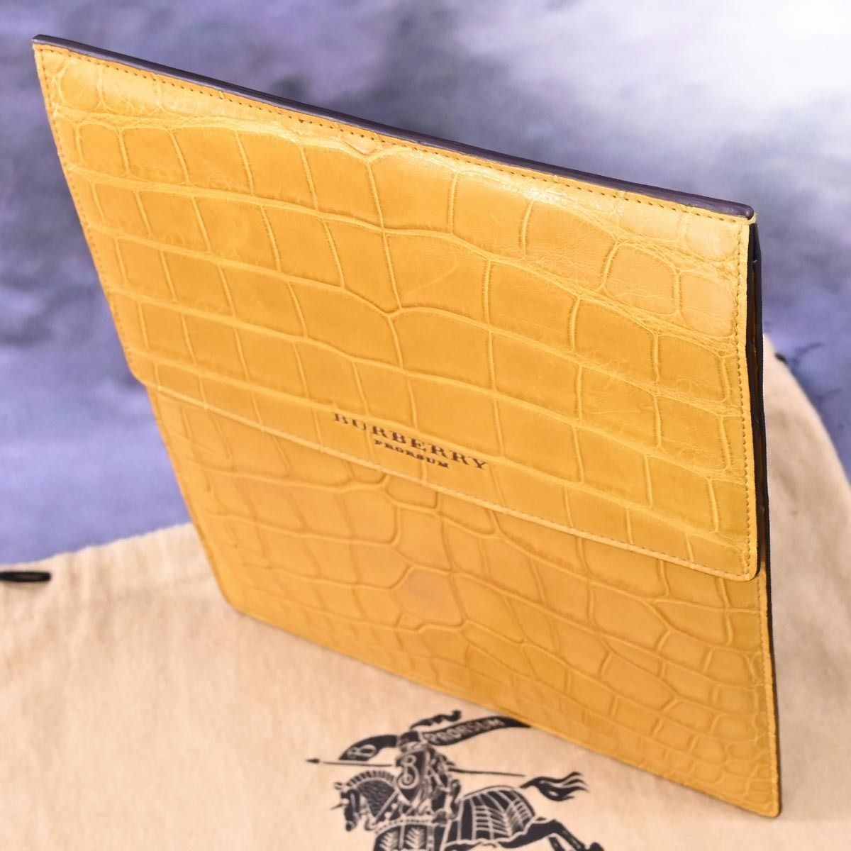 本物 新品 バーバリー プローサム 定価462,000円 マットクロコダイル  